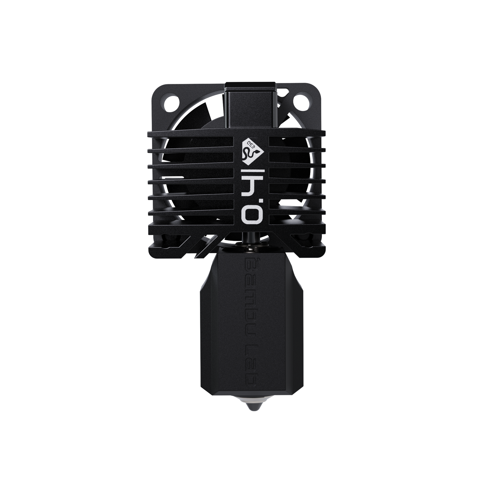 Front view of the 0.4mm Bambu Lab DiamondBack Hotend for X1C, X1E, P1P, and P1S Bambu Lab 3D Printers.